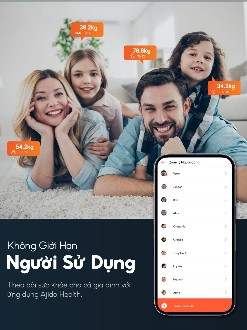 Cân Điện Tử Thông Minh AJIDO VASLIST V6 LITE