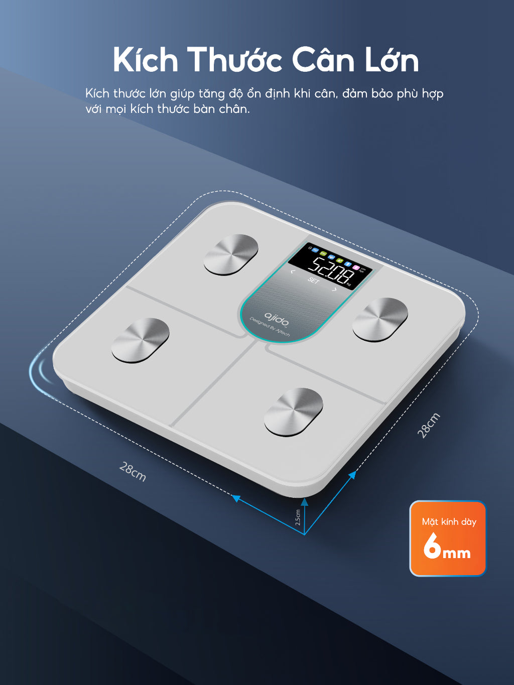 Cân Điện Tử Thông Minh AJIDO VASLIST V6 LITE