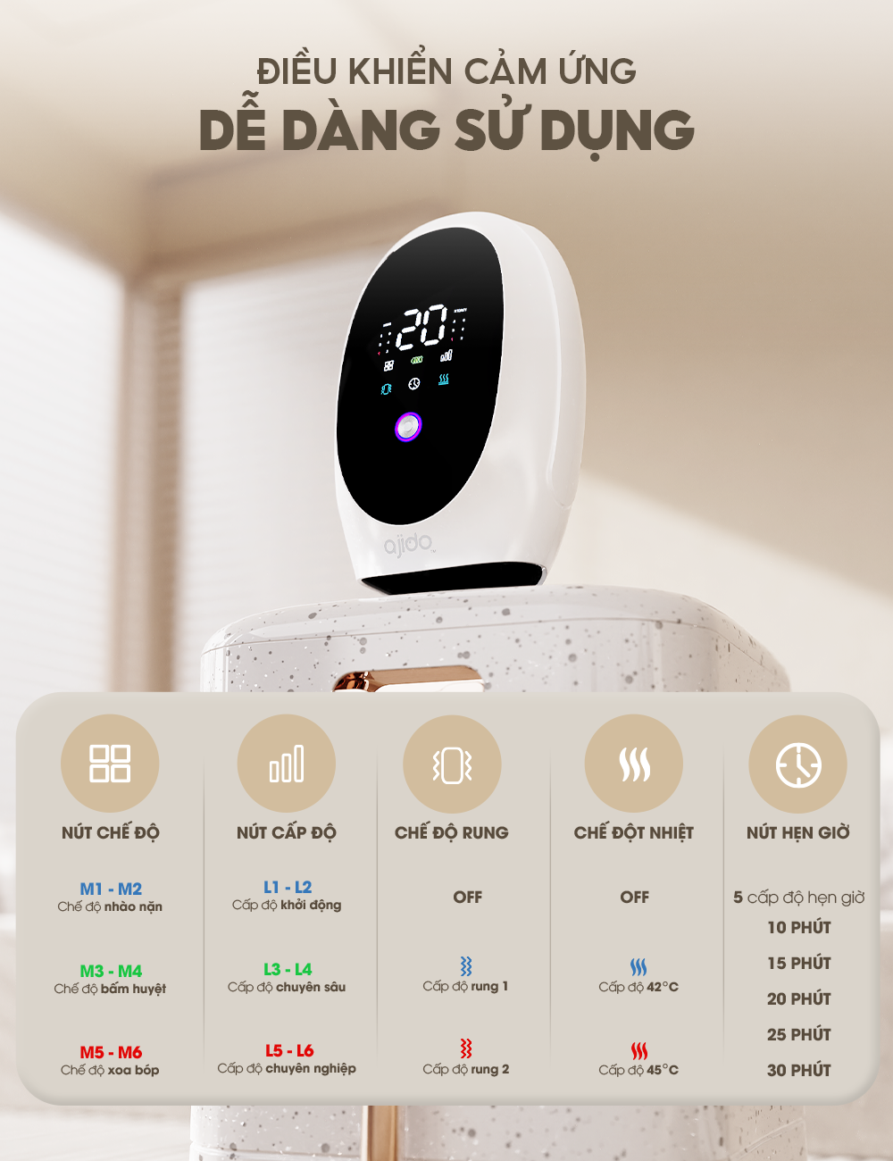 Máy massage tay Ajido H5 Pro