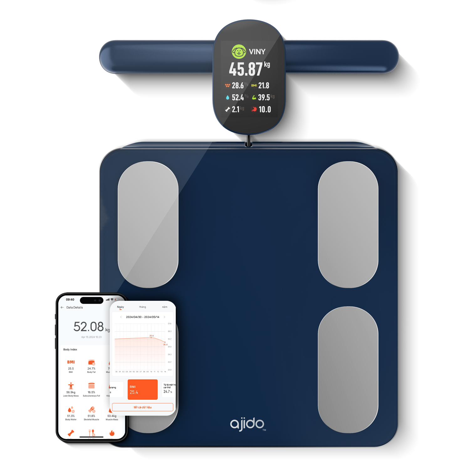 Cân phân tích thành phần cơ thể Ajido Scanbody S8