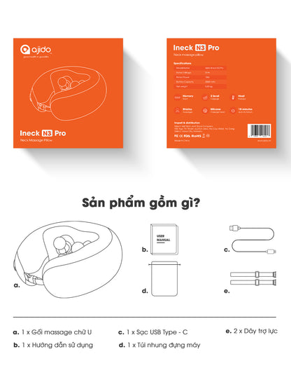 Gối massage cổ Ajido INECK N3 PRO